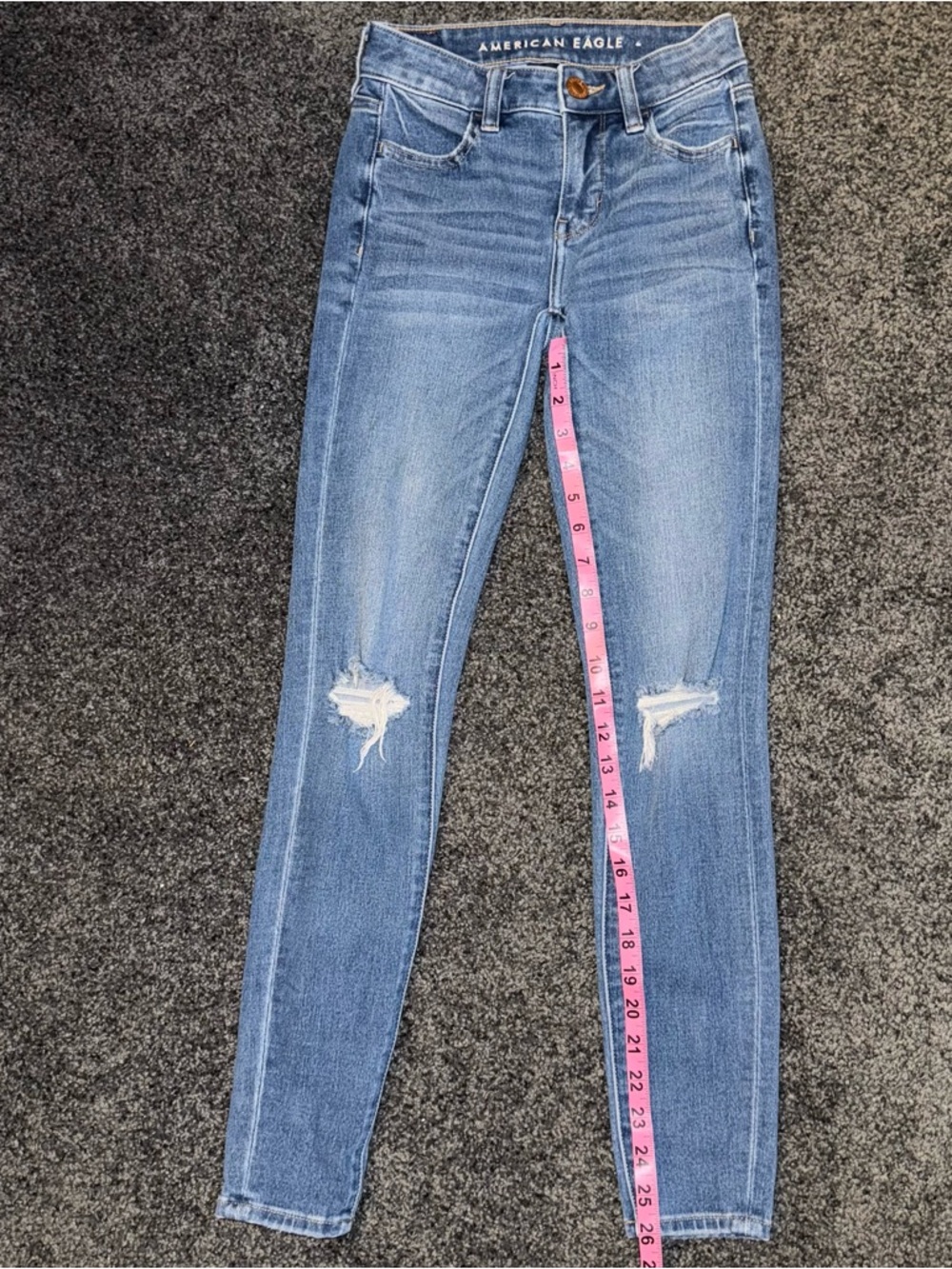 American Eagle Outfitters Women’s Blue Stretch Jegging - Picture 6 of 9